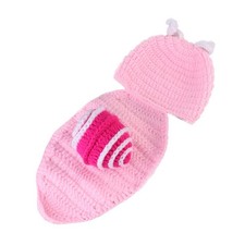 Baby Photography Prop Pink Knitted Snail Outfit Reusable Newborn Wrap
