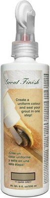 Color & Seal Grout Finish Kit 8oz Wheel Bottle Dark Gray w/ Brush Scrub Pad