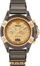 Image of Versace VE8P01025 New Icon Active Chrono blue gold transparent Unisex Watch NEW
