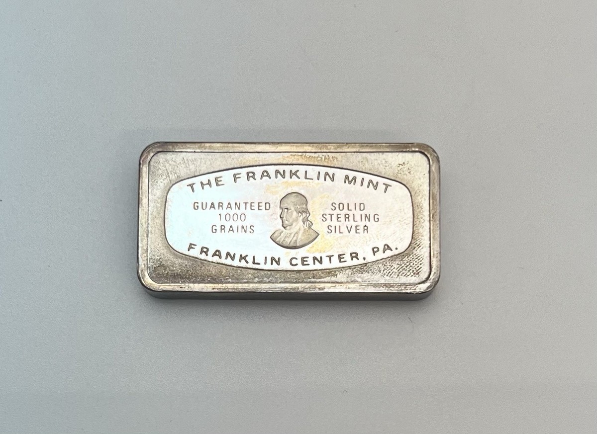 1971 Christmas Ingot Franklin Mint 1000 Grains 2.1 ozt .925