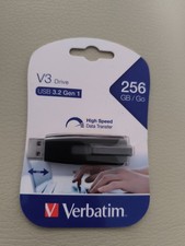 Image of Verbatim Store n Go V3 USB 3.0 Flash Drive 256GB Black 49168 New Genuine