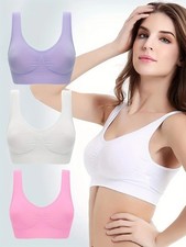 1Pack Sport Bras Seamless Wire Free Weight Support Tank Sports Yoga Sleep Bra US
