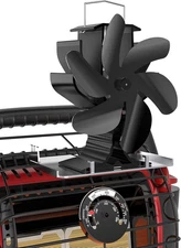 HIDALIFE Wood Stove Fan 6 Blade Heat Powered Fireplace Fan with Bracket & Gauge