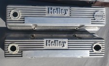 Look 70s 80s Holley Finned Aluminum Valve Covers Sbc 327 350 Nova Camaro Vega Gt