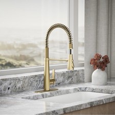 Kohler Vind Semi-Professional Pull Down Kitchen Sink Faucet - Gold 1853419