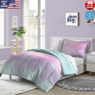 Twin 5 Piece Microfiber Comforter Set Sheets Sham Pillowcase Kids Bedding New