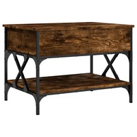 Couchtisch RäUchereiche 70X50X50 Cm Holzwerkstoff Und Metall