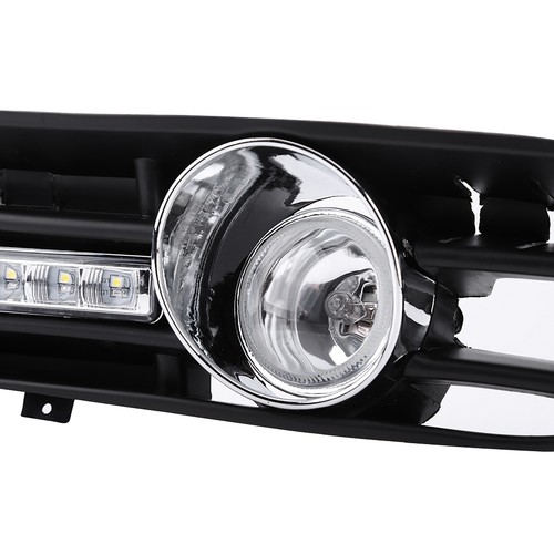 ˜2Pcs H3 Fog Lights Grilles &LED DRL Lamp For 1997‑2006 TDI MK4 - Picture 14 of 23