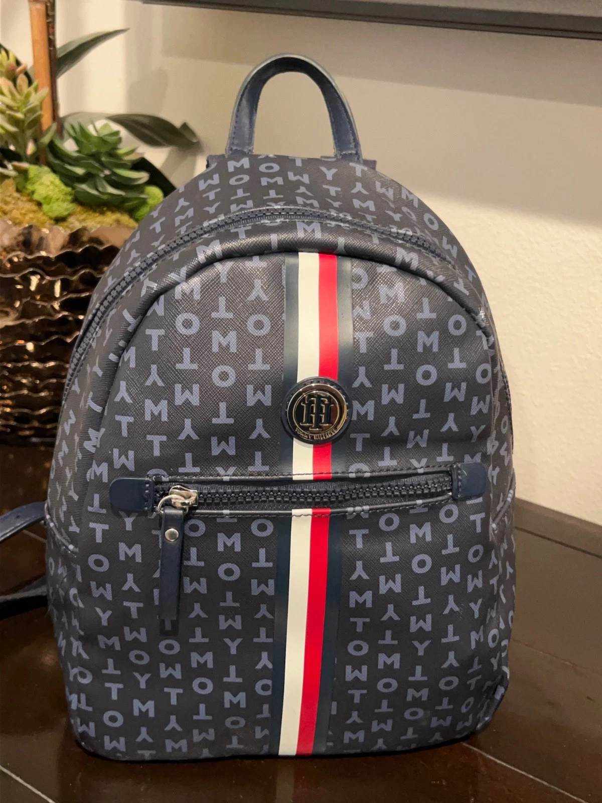 Tommy Hilfiger Medium Blue Backpack Handbag Purse