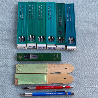Vintage Drafting Staedtler Mars-780 Germany FaberCastell Pencil Turquoise Eagle