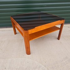 Vintage Myers Square Smoked Glass Coffee Table Mid Century Modern 61cm x 36cm