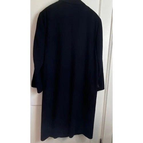 Lands End Mens 40 Regular Black 100% Lambswool Overcoat Made in USA image 3