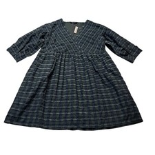 NWT Madewell Marianna Puff Sleeve Mini Dress Women's Small Forest Green Plaid