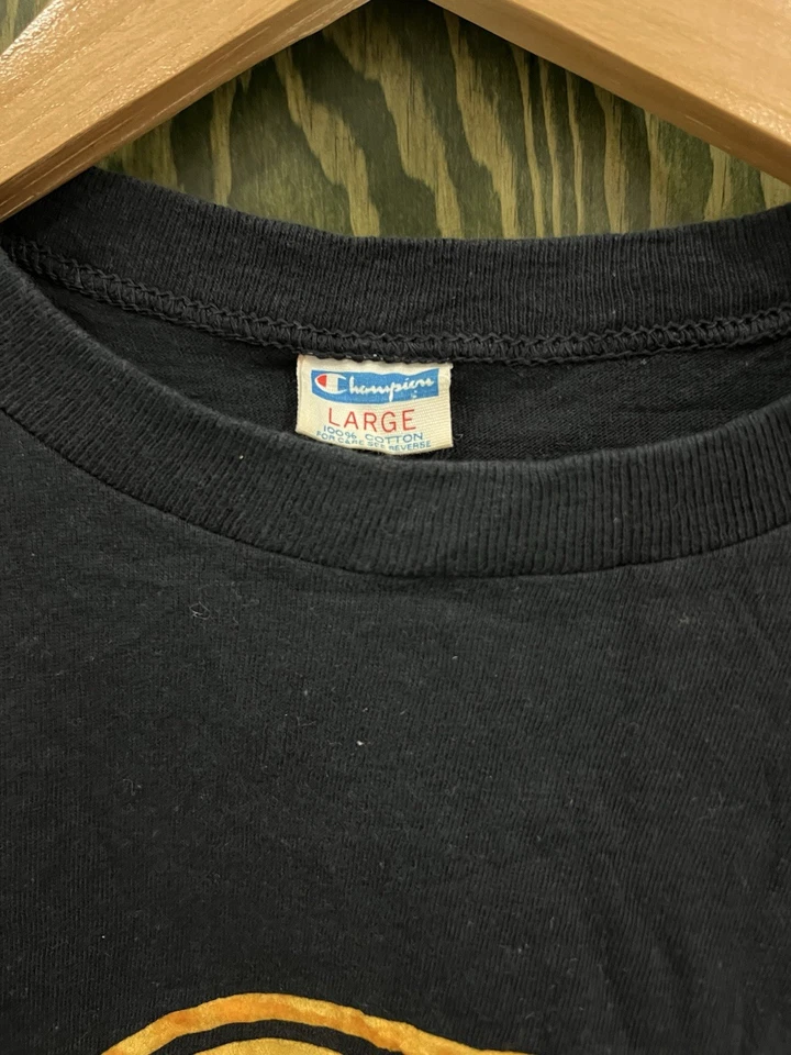 CAMISETA VINTAGE AÑOS 70 RONDO CÍTRICOS HOMBRE TALLA L CAMPEÓN ETIQUETA "BLUE BAR" Foto 2 de 4