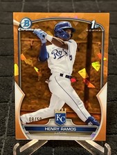 /50 Henry Ramos 1st Chrome 2023 Bowman Sapphire #BCP-96 ORANGE REFRACTOR Royals