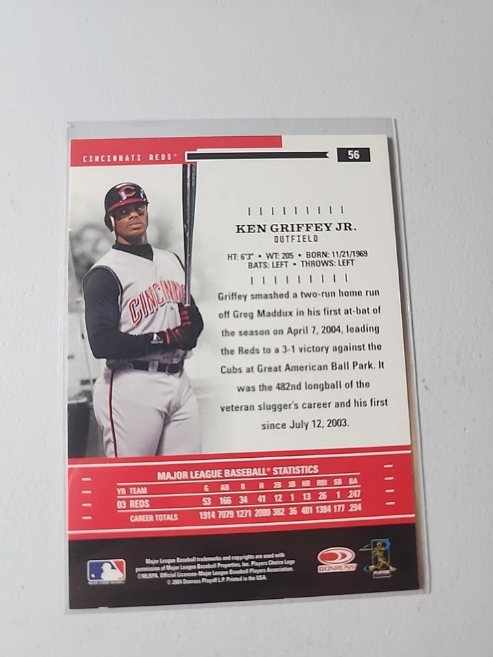 2004 Donruss Throwback Threads #56 Ken Griffey Jr. - Image 2 of 2