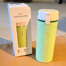 4-in-1 Travel Pump Bottle Set, 4x1 fl oz Dispenser Refillable Green/White