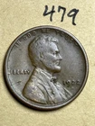1922-D LINCOLN WHEAT CENT, LOW MINTAGE SEMI-KEY DATE, #479