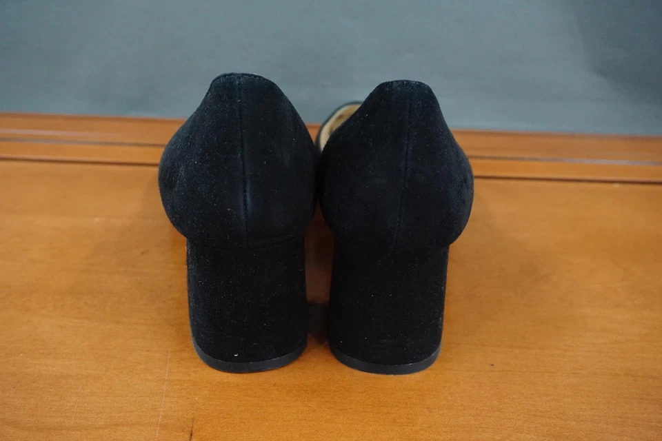 Zapatos de salón LK Bennett Cecile para mujer talla 42 negros gamuza punta tacón bloque Foto 4 de 4