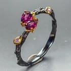 Jewelry ring Natural Rhodolite Ring 925 Sterling Silver Size 8 /R464729