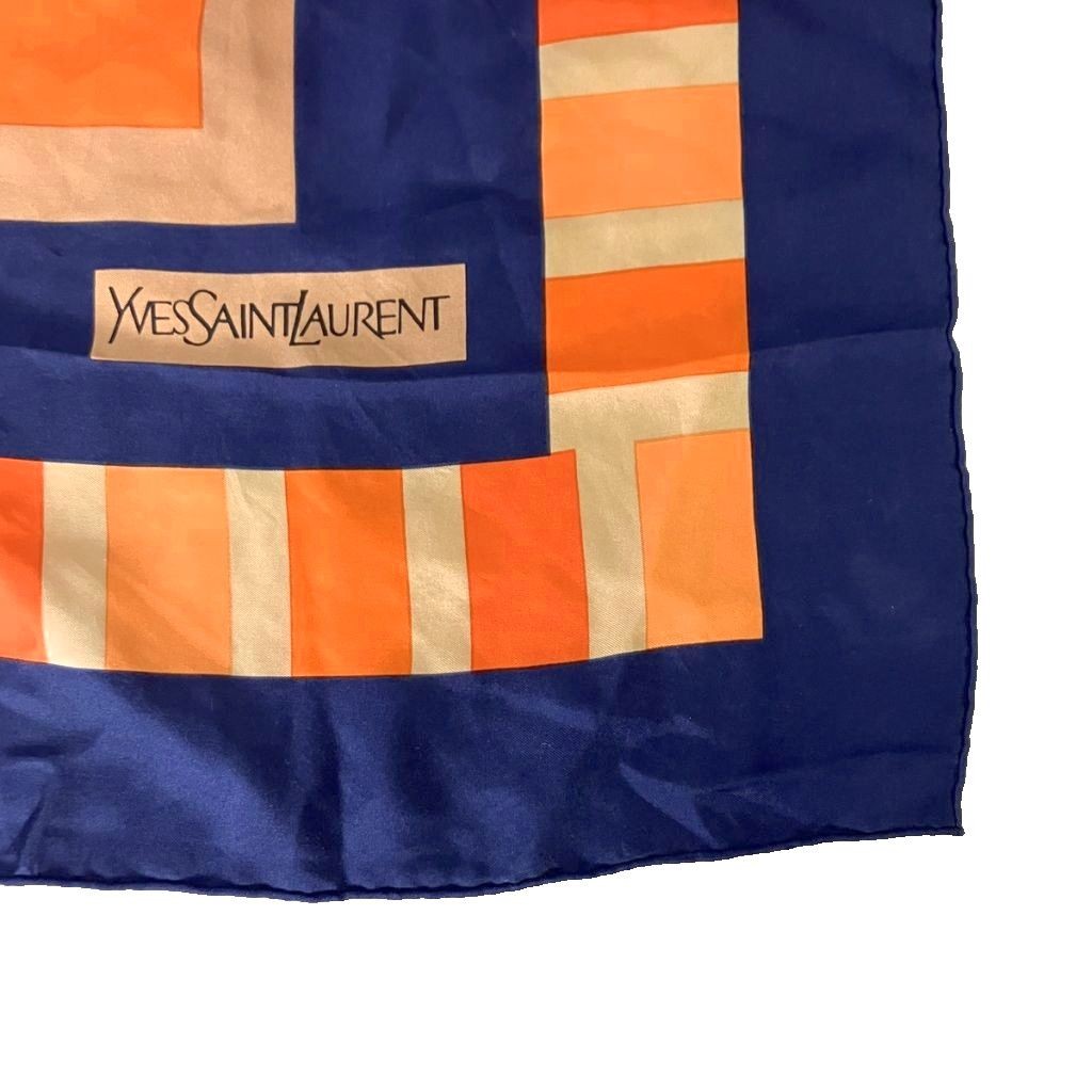 Yves Saint Laurent Silk Stole Scarf Orange Gy14 Women'S Authentic thumbnail 3