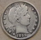 1898-S Barber Quarter 25c Cleaned F-VF as Pictured L3-1
