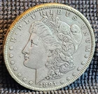 1891 Morgan Silver Dollar- Fineness .90- Very Fine Condition