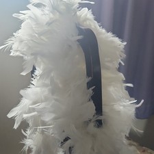 White Feather Boa Flapper Costume Accessory 1920s 1930s White - 75inch Feather