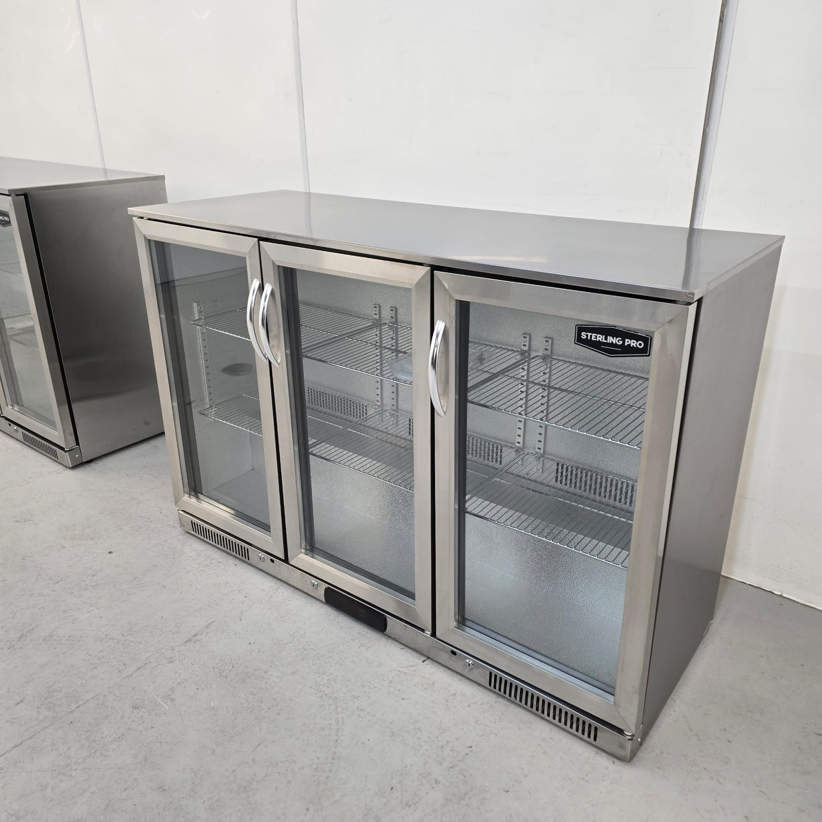 Bottle Fridge Triple 3 Door Stainless Cooler Commercial Chilled Merchandising...