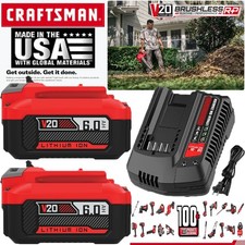 2PACK 20Volt For Craftsman V20 6.0Ah Li-ion Battery CMCB204 CMCB202 /Charger