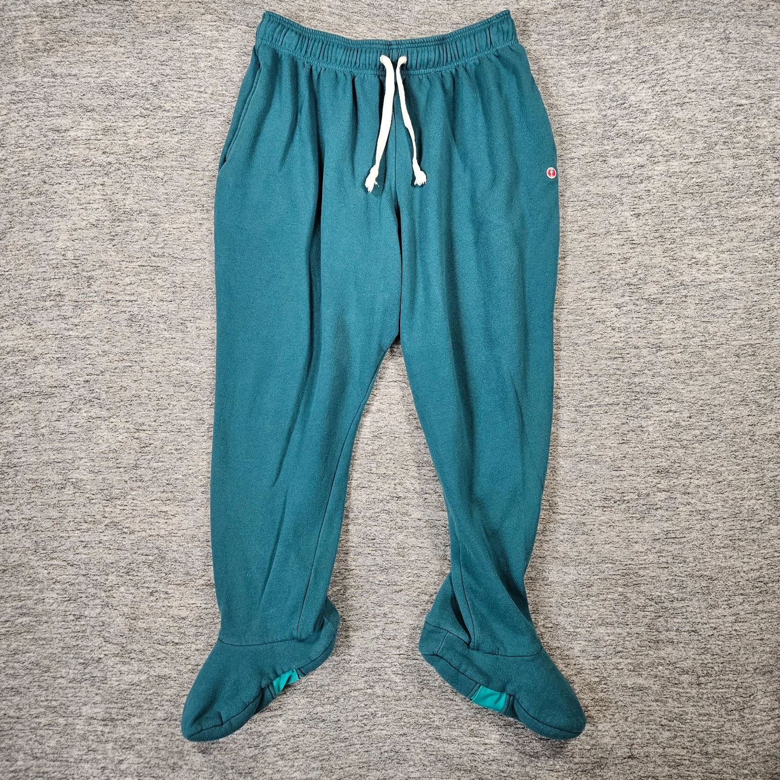 Feejays Adult XL Teal Green Footed Sweatpants Sherpa Footie PJs Drawstring Cozy
Opens in a new windo