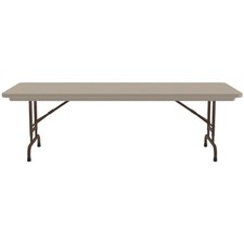 Correll 22-32"H Adjustable HD Blow-Molded Plastic Folding Table Mocha Brown