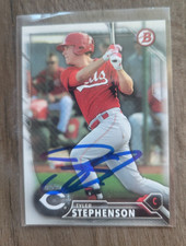Tyler Stephenson Signed 2016 Bowman Baseball Card #BP66 Reds