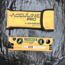 ACCULINE Pro 40-6164 Magnetic Torpedo Laser Level Johnson Red Beam w/ Pouch