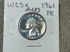 Proof 1961 Silver Washington Quarter