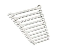 JobSmart JS202432 Chrome Alloy Standard Head SAE Combination Wrench Set, 10-pc.