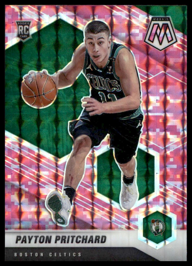 2020-21 Panini Mosaic #210 Payton Pritchard Mosaic Camo Pink