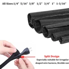 Braided Split Sleeving Wire Loom Tubing Cable insulated Sleeve Cord Protector