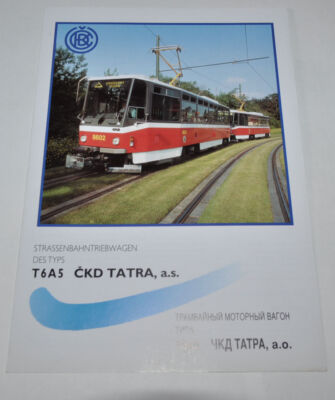 CKD Tatra T6A5 Trolley Car Streetcar Tram Brochure Prospekt GER/RUS
