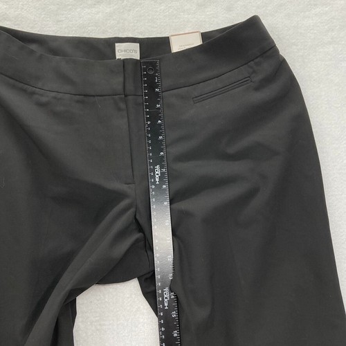 Chico's Dress Pants Women's 3 Black Stretch Fabric Ultimate Fit Wide Leg NWT - Picture 7 of 12