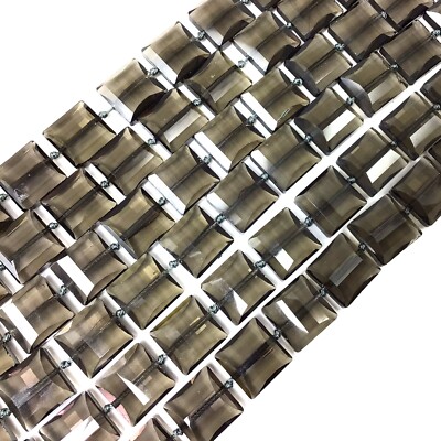 Transparent Brown Crystal Faceted Nugget Bead Round Coin Square Jewelry 16''
