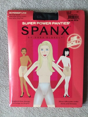 SPANX BBW sz G Super Power Black Panties Mid-Thigh Shaper Style 915 NWT