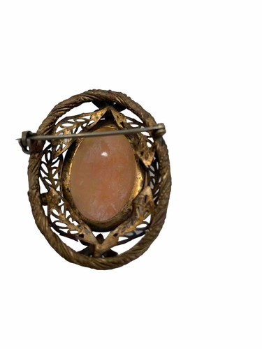 Vintage Antique Cameo Pin Brooch Ornate Carved Rare Collectibles - Picture 3 of 3