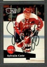 1991-92 Pro Set #512 Sylvain Cote Washington Capitals Hockey Signed Autograph