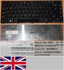 Keyboard Qwerty UK ACER 3810T NSK-AMK0U 9J.N1P82.K0U KBI140A084 Glossy Black