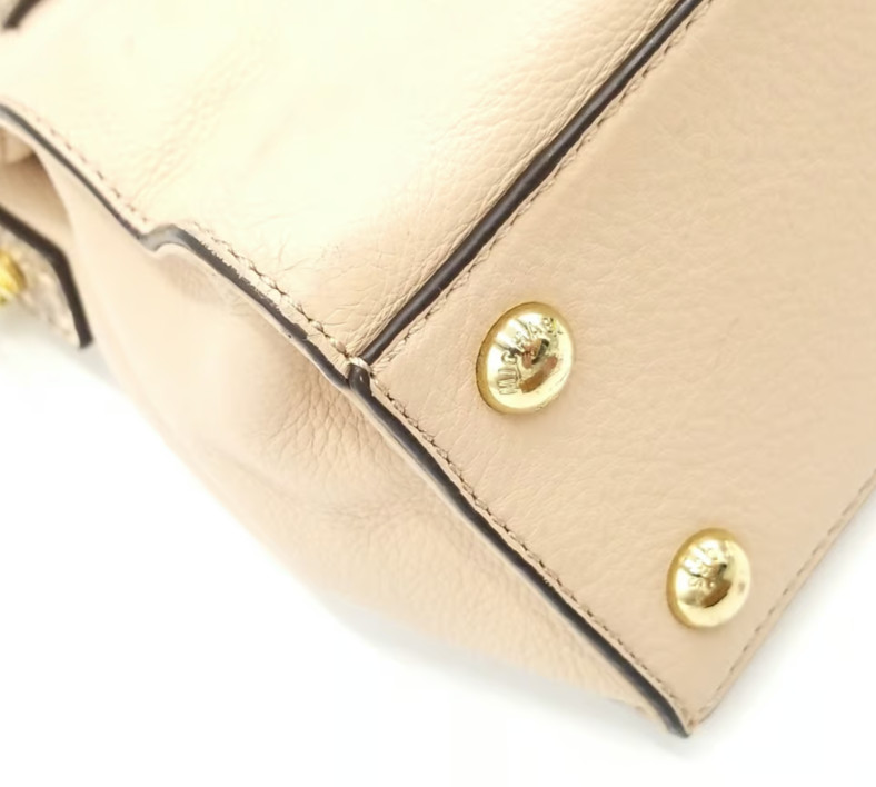 Michael Kors Beige & Python ColorblockMedium Hami… - image 9