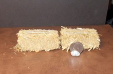 Dollhouse Miniature Old Fashion Farm Hay Bales Set of 2 1:12 inch scale F195