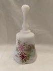 VTG Fenton Art Glass 7669DZ Creamy Satin Musical Old Mill hand painted Bell;NWOB