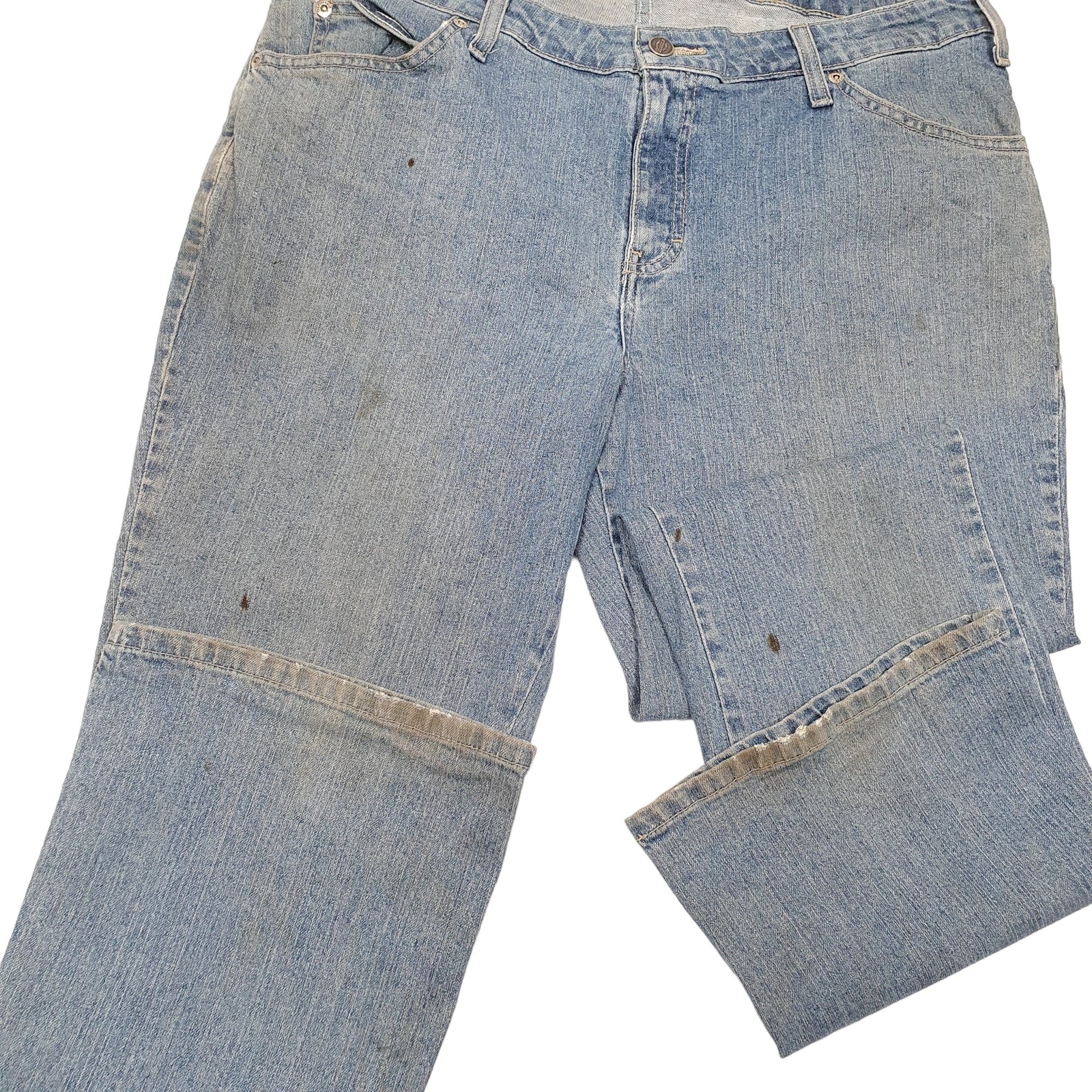 DICKIES Casual Jeans Bootcut Fit Blue Denim Trousers Womens Stretch UK14 image 4