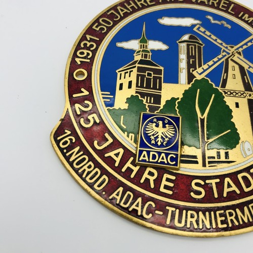 ADAC ENAMEL BADGE 1981 YOUNGTIMER VINTAGE VAREL GERMANY MILL TOWER TREE VW GOLF - Picture 3 of 6